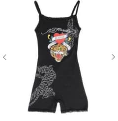 Ed Hardy TIGER HEAD LACE SLEEP ROMPERS