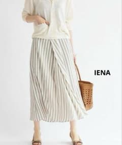 IENA◇イエナ◇シアーランダムフレアスカート／ストライプ柄◇ベージュ