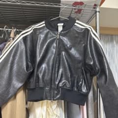 adidas クロコダイル風レザー ボンバージャケット S adidas クロコダイル風レザー ボンバージャケット S - メルカリ
