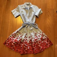 Brooks Brothers ギンガムチェック 花柄 シャツワンピースのサムネイル
