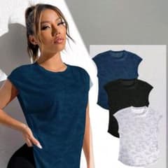 ★SHEIN★ レディース★カモフラージュメッシュTシャツ 3色セットのサムネイル