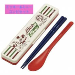 ミッキー&ミニー☆コンビセット☆レトロ☆箸スプーン箸箱セット☆ディズニーのサムネイル