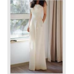 二次会・前撮り ウェディング ホワイトパンツドレス Mサイズ - メルカリ