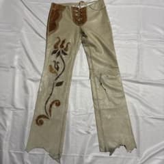 SHARE SPIRIT クロコ leather flare pants ワニ - メルカリ