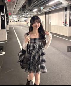 GRL GRL チェック柄シアーティアードキャミミニワンピースのサムネイル