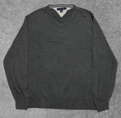 TOMMY HILFIGER トミーヒルフィガー コットンニット グレー L
