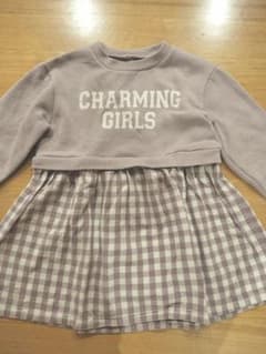 《値下げします！》長袖 110cm チェック柄　くすみパープルのサムネイル