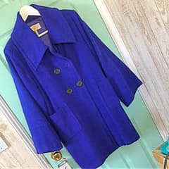 週末限定✨希少カラー✨綺麗なコバルトブルー✨大きいサイズ 暖か コートのサムネイル