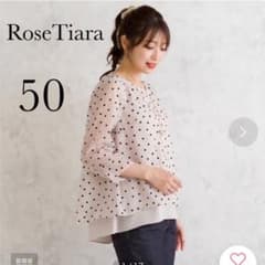 RoseTiara ローズティアラ ドットフロッキーレイヤード風ブラウス 50 