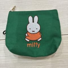 ミッフィー miffy 刺繍ポーチ グリーンのサムネイル