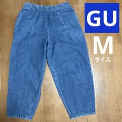 ★ GU デニムバルーン パンツ 321-333984 M ゴム 紐 男女兼用可