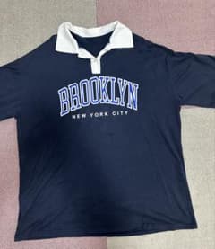 BROOKLYN NEW YORK CITY 半袖ポロシャツ ネイビーのサムネイル