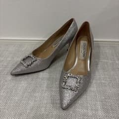 CHARLES & KEITH ビジューパンプス シルバー 36 結婚式のサムネイル