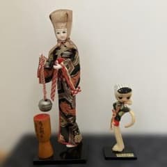 【昭和レトロ】ひえつき人形 2体セット 木原人形店 郷土玩具 民芸品のサムネイル