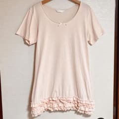 ピンクハウス PINKHOUSE チュニック 半袖 サーモンピンク フリル