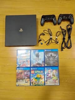 え*ん様 PS4 Pro 本体 1TB コントローラー2台 ソフト6本セットのサムネイル