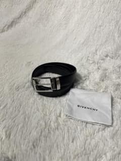 美品 GIVENCHY レザーベルト ブラック シルバー イタリア製 男女可能