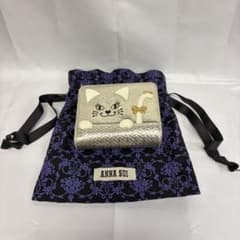 [1201M5] ANNA SUI Cat Design Bifold Wallet Women's Wallet