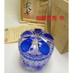 但野英芳 「梅」江戸切子 蓋物 棗 ガラス 但野硝子加工所 - メルカリ