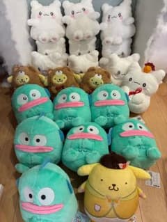 サンリオ　ハンギョドン　ポムポムプリン　はなまるおばけ　BIGぬいぐるみプライズ