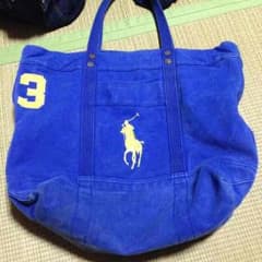 ラルフローレン トートバッグ ポロ 青 中古のサムネイル