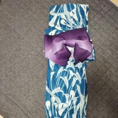 浴衣 フルセット カラー柄 紺色 パープルのサムネイル
