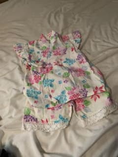 女の子　甚平　金魚　アジサイ柄　白色　110cmのサムネイル