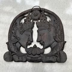 木彫り 壁掛け レリーフ 人物像 伝統工芸品のサムネイル