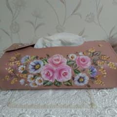 トールペイント作品 2026-6 ティシュカバーケース ピンク - メルカリ