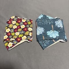 ハンドメイド 立体マスク 2枚セット 花柄 木柄のサムネイル