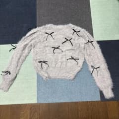 OLIVE des OLIVE シャギーニット リボン グレーのサムネイル