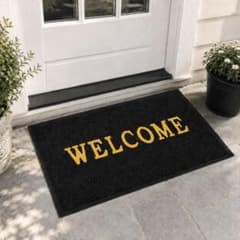 玄関マット 屋外用 金 welcome ブラック 45×75 防水 防汚 - メルカリ