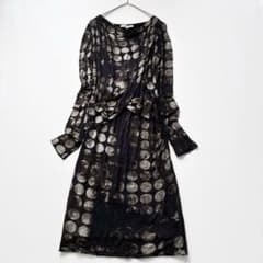 大きいサイズ】Max Mara 最高級白タグ ドレープ総柄プリントワンピース
