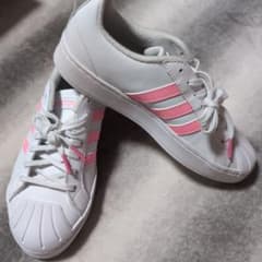小*則様 adidas ホワイト ピンク スニーカーのサムネイル