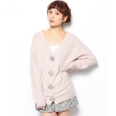 【なこ様専用】snidel ♡ ビジュー ボタン ラクーン ニット カーディガンのサムネイル