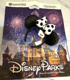 カリフォルニアディズニー ミニーマウス カチューシャ 白黒 ドット