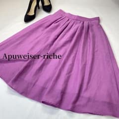 未使用 Apuweiser-riche フレアスカート エアリー ピンクパープルのサムネイル