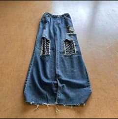 パンツ 00s archive design straight denim y2k 00s archive straight damaged denim y2k - メルカリ
