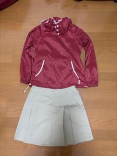 JUN&ROPE 赤いジャンパー（Mサイズ）とベージュスカート（Lサイズ）セットのサムネイル