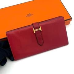 エルメス ベアン スフレ レッド 折財布 長財布 二つ折り レザー - メルカリ