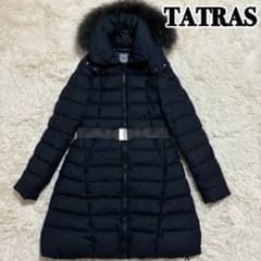 美品☆タトラスダウンコート ヴォルパイア カシミヤ混 ラクーンファー 
