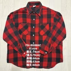 【’90ヴィンテージ】BIGMACネルシャツ バッファローチェック サイズS 美品 70s BIGMAC ビッグマック ネルシャツ XL バッファローチェック