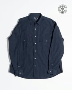 希少 ポータークラシック ロールアップシャツ ピンストライプ ネイビー