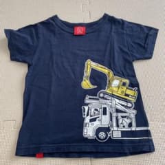 ネイビー Tシャツ 建設車両と消防車 オジコのサムネイル