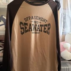 ラグラン長袖Tシャツ ブラウン×ベージュのサムネイル