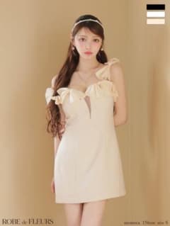 ROBE de FLEURS シフォンリボンワンショルタイトミニのサムネイル