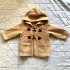 UNIQLOベビー ボア ダッフルコート ベージュ フード付き