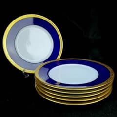 ♪美品♪レイノー　リモージュ　金彩　コバルトブルー　ディナープレート　6枚 ♪美品♪レイノー リモージュ 金彩 コバルトブルー ディナープレート 6