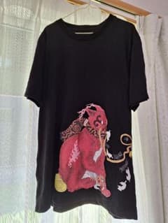 最終値下げ！graniph 石黒亜矢子 妖怪 猫(狛犬かも) Tシャツ ブラックのサムネイル