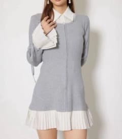 rienda レイヤードパターン sh knit mini OPのサムネイル